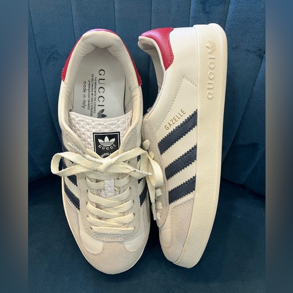 Adidas x Gucci Gazelle Sneakers – White & Red – Men’s Size 7 - Picture 1 of 10
